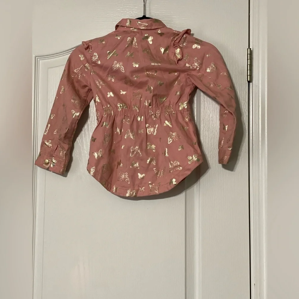 Little Lass Pink And Gold Little Girls Jacket Size 6